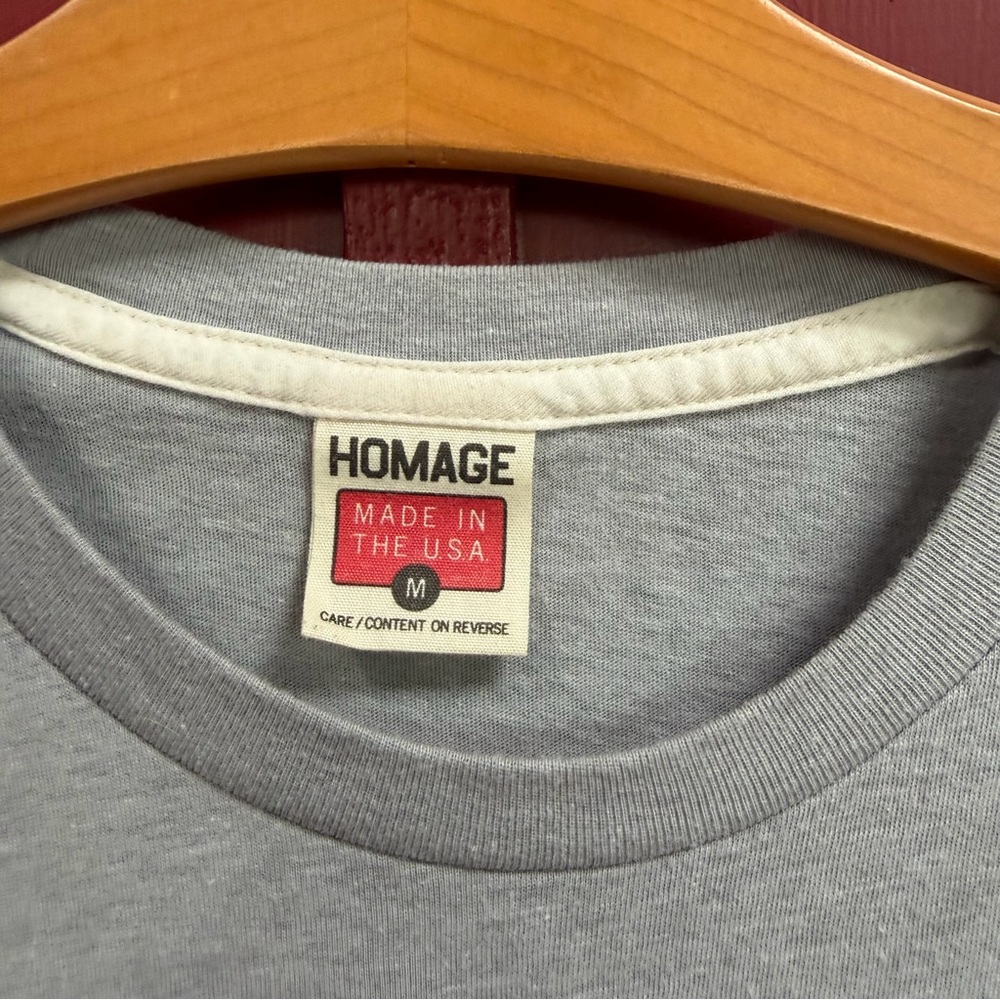 HOMAGE Light Gray Tee with Bold Blue "Go Big Blue!" Graphic - Picture 2 of 5